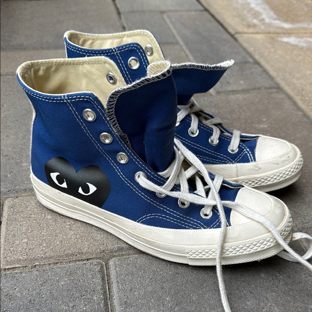 Converse x play comme des garçons Blue High-Top shoes men’s 6 woman’s 8